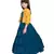 blue polyester embroidered stitched  Gown with  Jacket