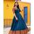 Blue Handloom Cotton Knife Pleated Fit and Flare Dress