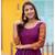 Magenta Purple Handloom Cotton Fit and Flare Dress pleat detail