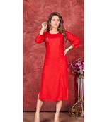 Red Pure Rayon Kurtis
