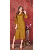 Brown Pure Rayon Kurtis