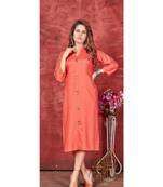 Orange Pure Rayon Kurtis