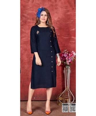 Blue Pure Rayon Kurtis 1