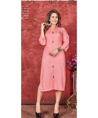 Pink Pure Rayon Kurtis 1