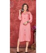 Pink Pure Rayon Kurtis
