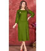 Green Pure Rayon Kurtis