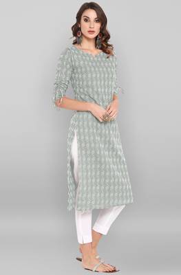 Grey woven cotton kurta 2