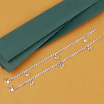 Silver Plated Delicated Ghungroo Payal  Anklet for Women And Girl. 1