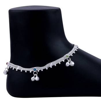 Silver Plated Payal  Anklet for Women And Girl 5