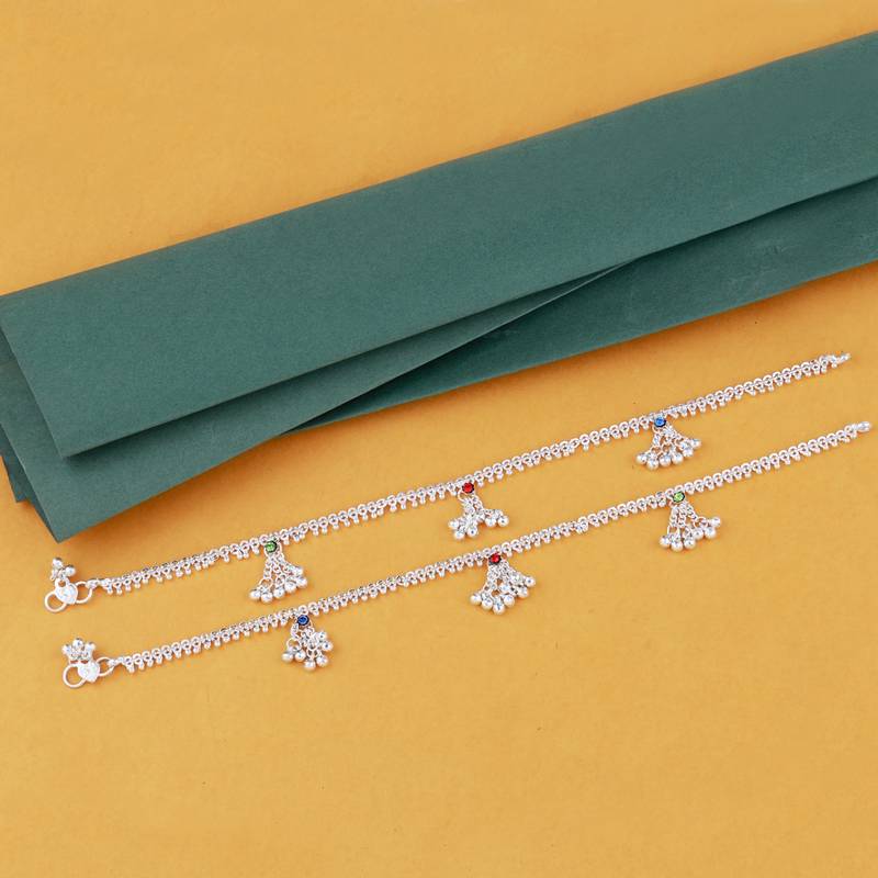 Silver Plated Payal Ghungroo Designe   Anklet for Women And Girl