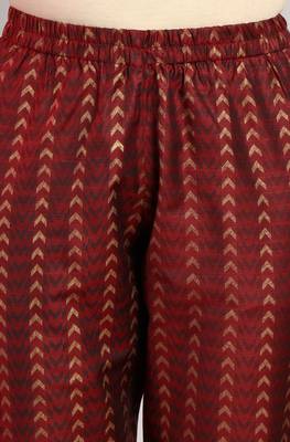 Janasya Maroon embroidered silk salwar 4
