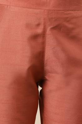 Peach plain silk salwar 2