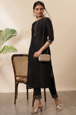 Black plain silk salwar 1