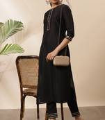 Black plain silk salwar