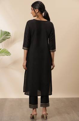 Black plain silk salwar 2