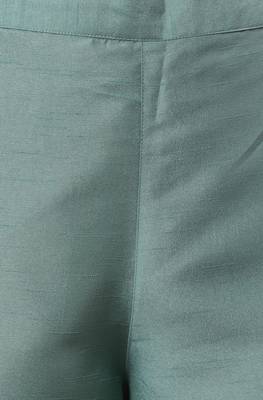 Green plain silk salwar 4
