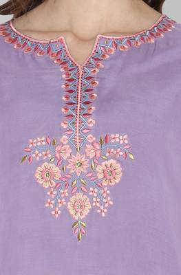 Purple embroidered polyester salwar 2