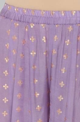 Purple embroidered polyester salwar 3
