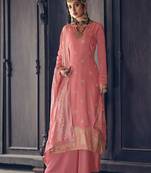 Peach woven silk blend salwar