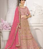 Baby-pink embroidered silk semi stitched lehenga