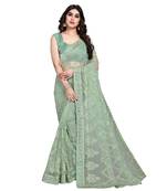 Light Green Soft Net Saree With Blouse Piece