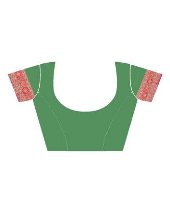 pink cotton saree with blouse piece 4