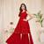 Red colour soft Net Embroidery  Semi-Stitched sharara suit 