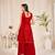 Red colour soft Net Embroidery  Semi-Stitched sharara suit 