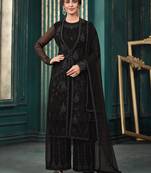 Black embroidered net salwar