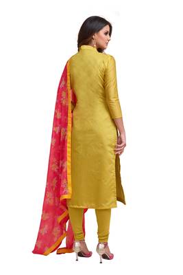 Yellow embroidered chanderi salwar 4