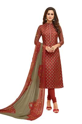 Maroon printed cotton salwar 1
