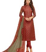 Maroon printed cotton salwar