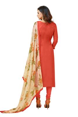 Red embroidered chanderi salwar 3