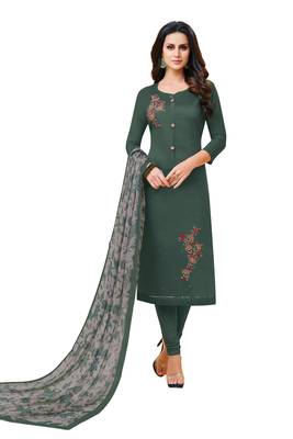 Grey embroidered chanderi salwar 1