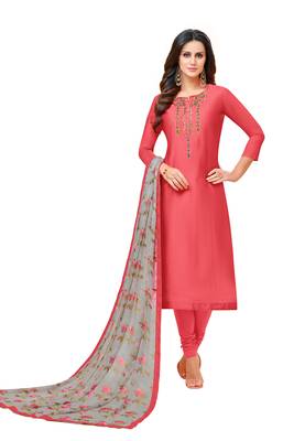 Pink embroidered chanderi salwar 1
