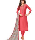 Pink embroidered chanderi salwar