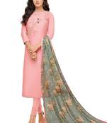 Pink embroidered chanderi salwar