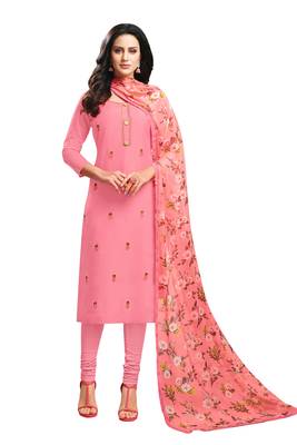 Pink printed silk salwar 1