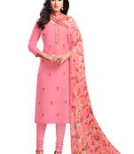 Pink printed silk salwar