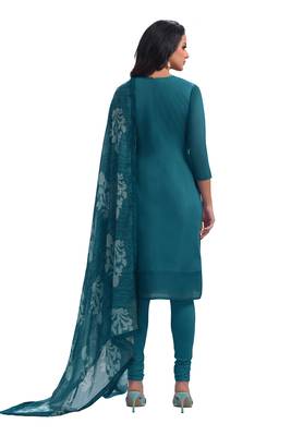 Blue embroidered chanderi salwar 2