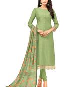 Green embroidered chanderi salwar