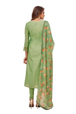 Green embroidered chanderi salwar 4