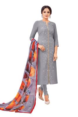 Grey embroidered chanderi salwar 1