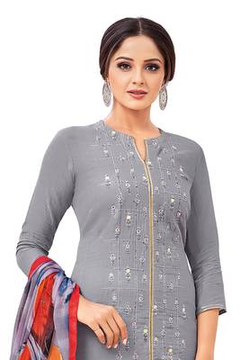 Grey embroidered chanderi salwar 2