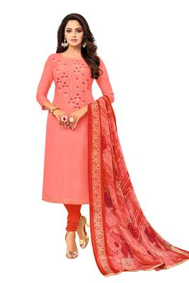 Pink embroidered chanderi salwar 1