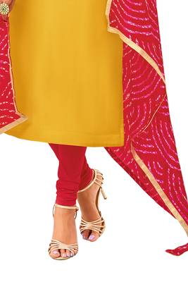 Yellow embroidered chanderi salwar 2