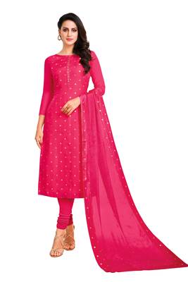 Pink embroidered chanderi salwar 1