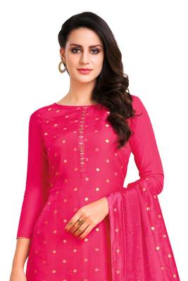 Pink embroidered chanderi salwar 2