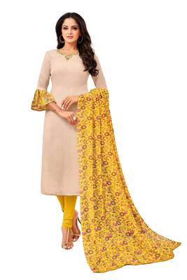 Cream printed silk salwar 1
