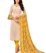 Cream printed silk salwar